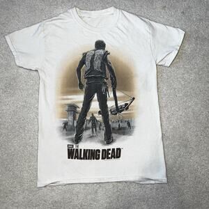 The Walking Dead Sunset Daryl Dixon Crossbow Graphic Shirt Mens Medium White AMC